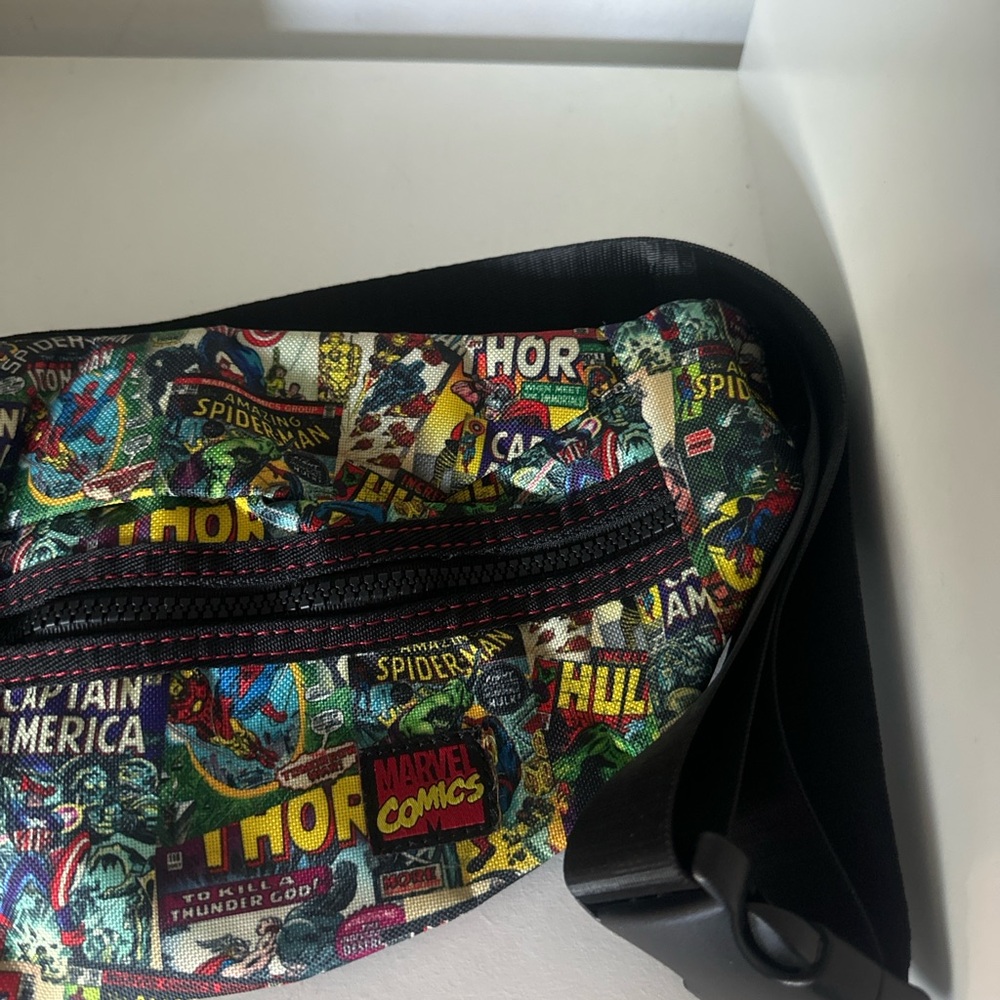 Marvel Black Comic Print Fanny Pack